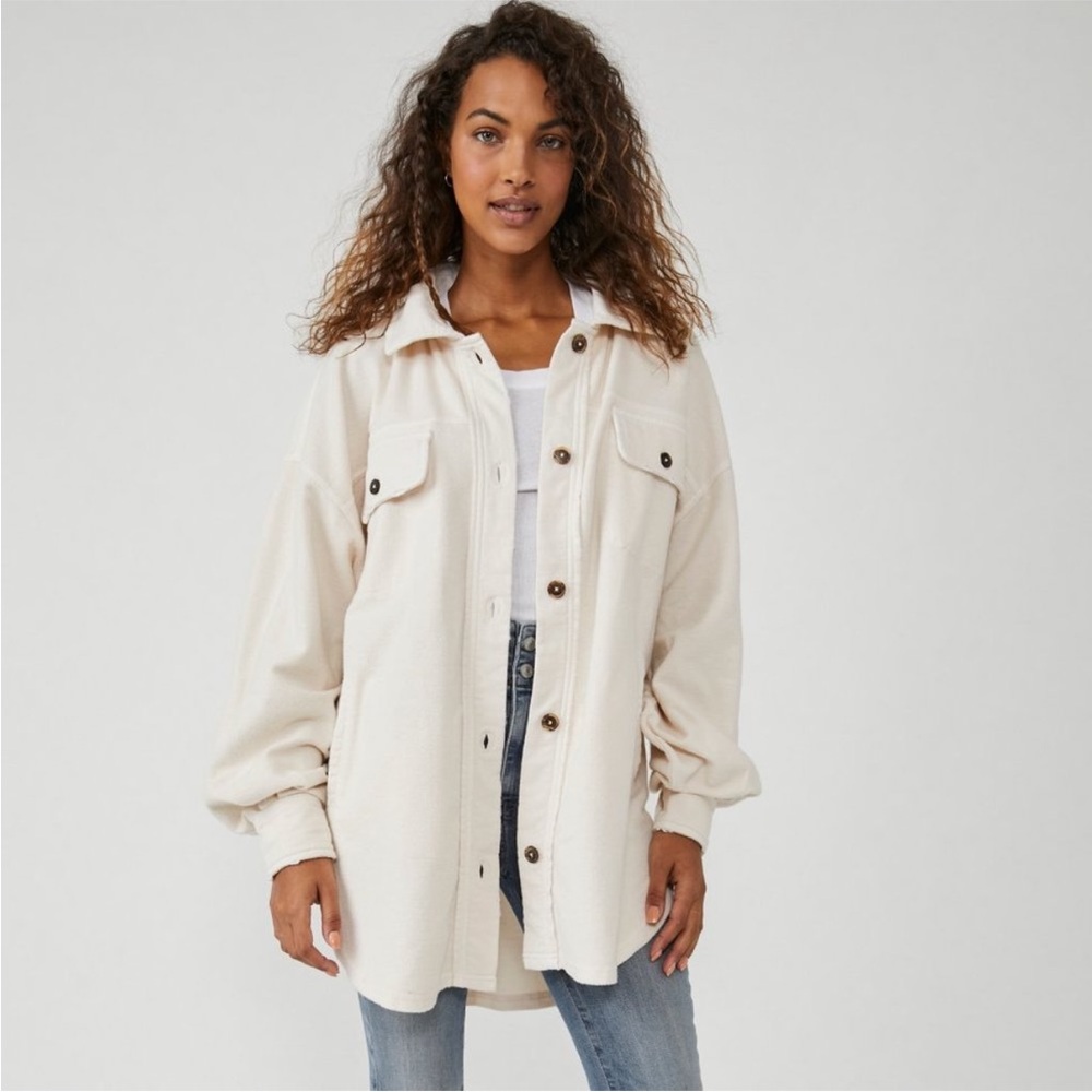 Free People Ruby Shacket Champagne Dreams Size Large NWOT